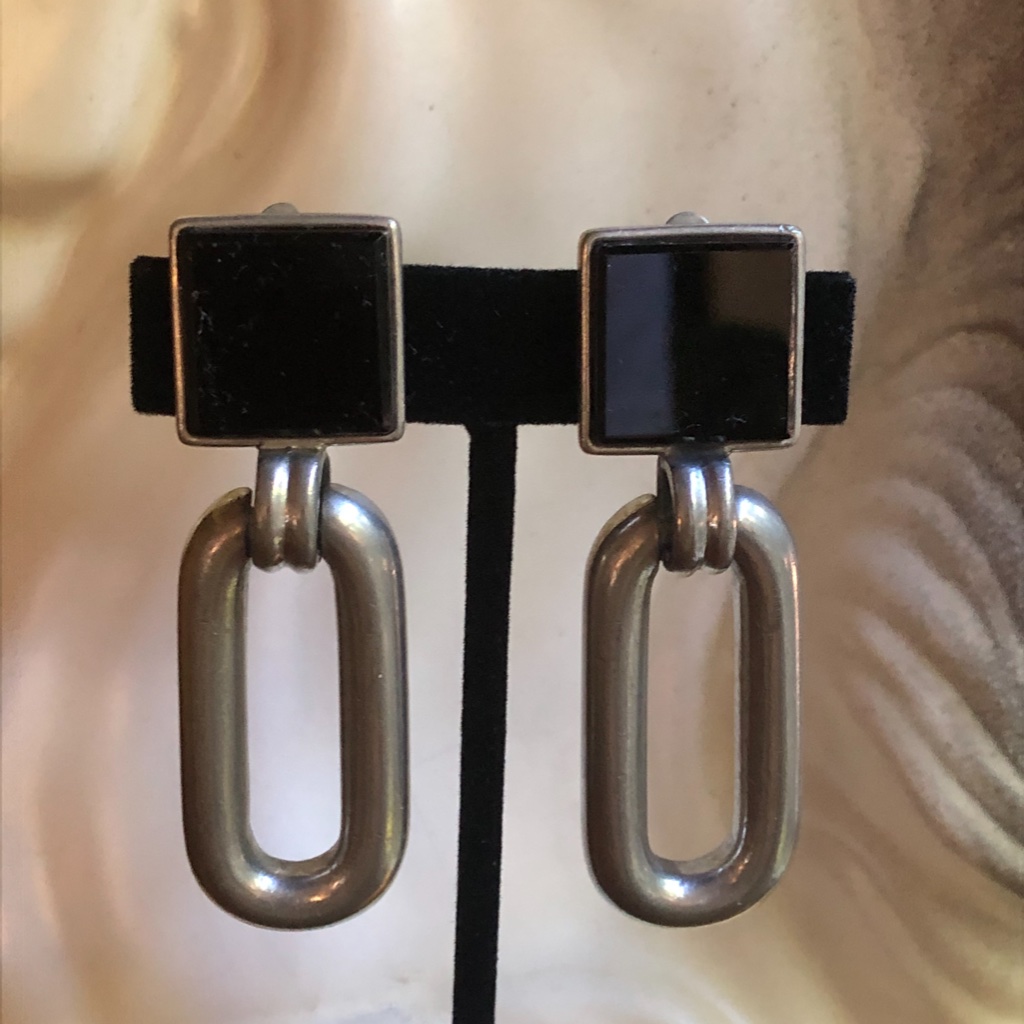Vtg Ben-Amun Elegant Deco Style Clip On Earrings 80$